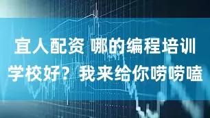 宜人配资 哪的编程培训学校好？我来给你唠唠嗑